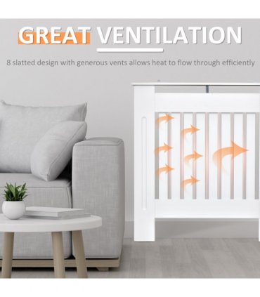 Radiator Cover Wooden Cabinet Shelving Home Office Vertical Slattted Vent