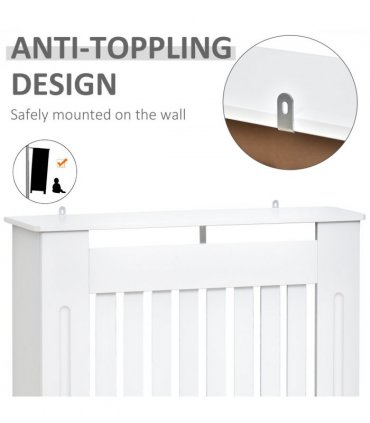 Radiator Cover Wooden Cabinet Shelving Home Office Vertical Slattted Vent