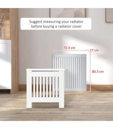 Radiator Cover Wooden Cabinet Shelving Home Office Vertical Slattted Vent