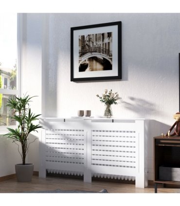 MDF Radiator Cover, 152 cm L-White