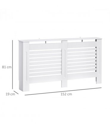MDF Radiator Cover, 152 cm L-White