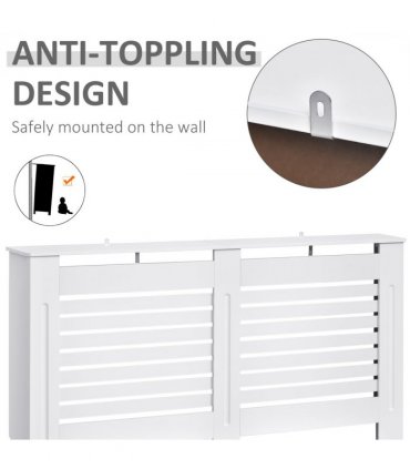 MDF Radiator Cover, 152 cm L-White