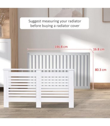 MDF Radiator Cover, 152 cm L-White