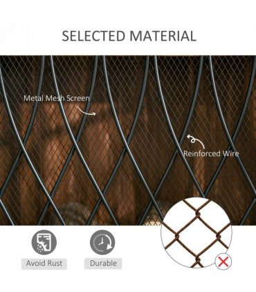 3-Panel Folding Fireplace Screen Metal Mesh Fire Spark Guard Black