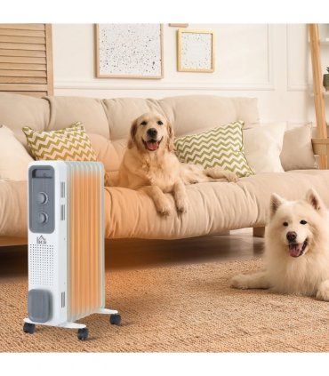 2180W Oil Filled Radiator, 3 Settings, Safe Power-Off, 9 Fins Radiator