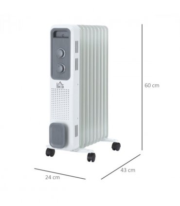 2180W Oil Filled Radiator, 3 Settings, Safe Power-Off, 9 Fins Radiator