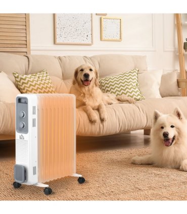 2720W Oil Filled Radiator 3 Heat Settings, Safe Power-Off, 11 Fins