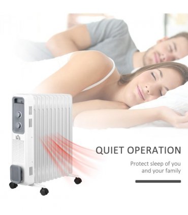 2720W Oil Filled Radiator 3 Heat Settings, Safe Power-Off, 11 Fins