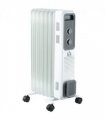 1630W Oil Filled Radiator, Adjustable Thermostat Safety switch, White
