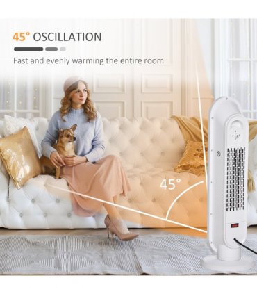 Ceramic Space Heater, Oscillation, Remote Overheat Protection, 1200/2000W