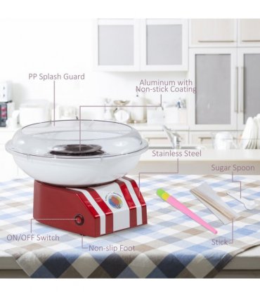 Candy Floss Machine, 450W-Red/White
