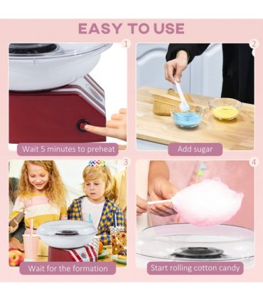 Candy Floss Machine, 450W-Red/White