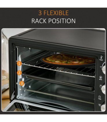 Mini Oven, 21L Grill, Toaster Timer, Baking Tray and Wire Rack, 1400W