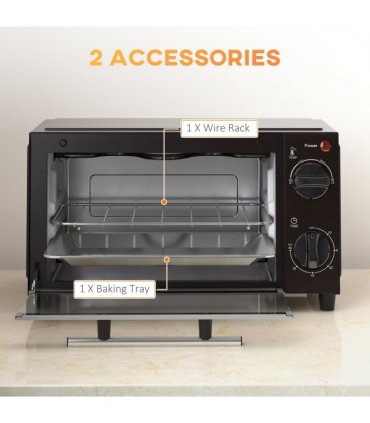 Mini Oven, 9L Countertop Electric Grill, Toaster Oven  750W