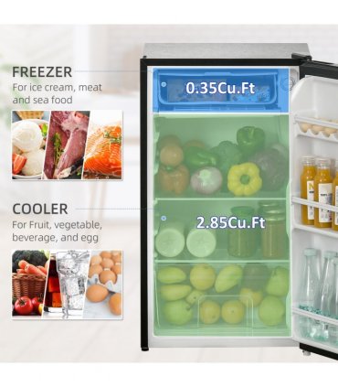 Under Counter Fridge 91L Black 47.5cm x 44.2cm x 84cm Freestanding Chiller Box