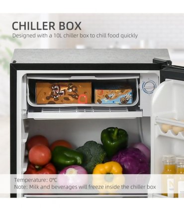 Under Counter Fridge 91L Black 47.5cm x 44.2cm x 84cm Freestanding Chiller Box