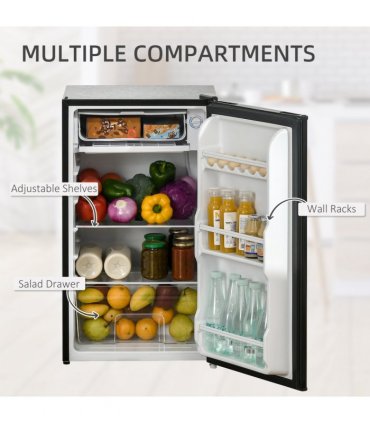 Under Counter Fridge 91L Black 47.5cm x 44.2cm x 84cm Freestanding Chiller Box