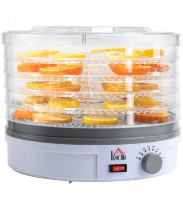 5 Tier Food Dehydrator 245W Stainless Steel Food Dryer Machine Timer LCD White
