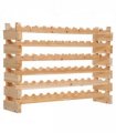 Wooden 72 Bottle 6 Tier Shelf Storage Holder Standing Wood Cellar Wine Rack