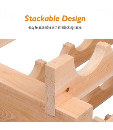 Wooden 72 Bottle 6 Tier Shelf Storage Holder Standing Wood Cellar Wine Rack