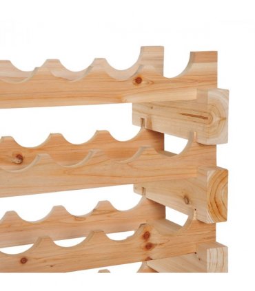 Wooden 72 Bottle 6 Tier Shelf Storage Holder Standing Wood Cellar Wine Rack