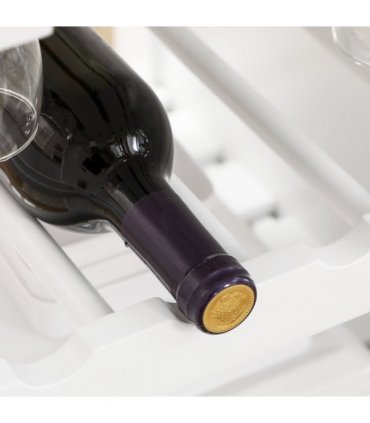 Kitchen Trolley Utility Cart on Wheels with Wine Rack, Drawer, Open Shelf White