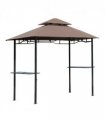 Gazebo Grill Canopy Tent Shelter Brown Polyester 245cm x 148cm x 252cm