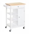 MDF Kitchen Storage Trolley White