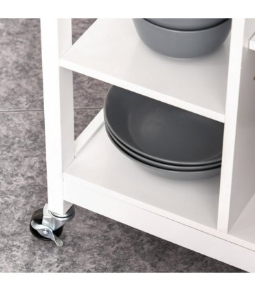 MDF Kitchen Storage Trolley White