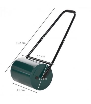 Outsunny 30cm Metal Lawn Roller-Deep Green