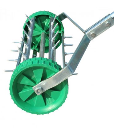Outsunny Lawn Aerator Roller-Green/Silver