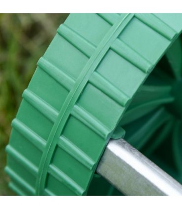 Outsunny Lawn Aerator Roller-Green/Silver