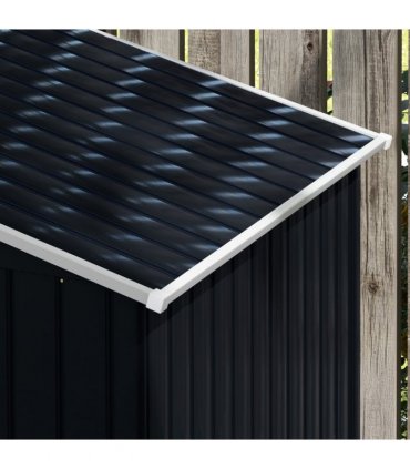 Lockable Garden Shed Dark Grey Galvanised Steel 185cm x 213cm x 130cm 7ft x 4ft