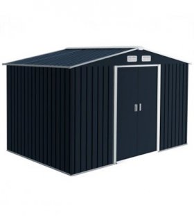 Metal Storage Shed 9 x 6FT Light Grey Colour Steel Roofed Garden Storage