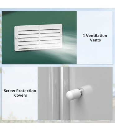 13ft x 11ft Outdoor Roofed Metal Storage Shed Foundation Vent & Doors Green