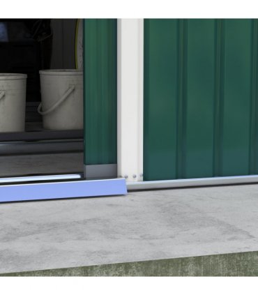 13ft x 11ft Outdoor Roofed Metal Storage Shed Foundation Vent & Doors Green
