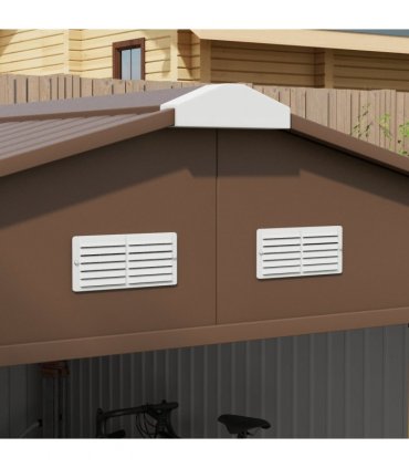13ft x 11ft Metal StorageFoundation Vent Doors Light Brown