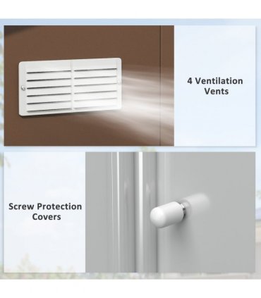 13ft x 11ft Metal StorageFoundation Vent Doors Light Brown