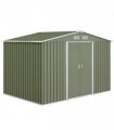 9 x 6FT Garden Metal Storage Shed Tool Box Foundation Vent & Doors  Green