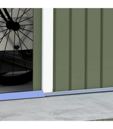 9 x 6FT Garden Metal Storage Shed Tool Box Foundation Vent & Doors  Green