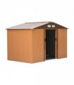 9x6 ft Metal Shed Khaki Storage Large Yard Store Door Container