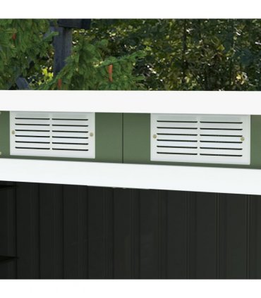 Corrugated Metal Shed Green 280cm x 130cm x 172cm Pent Sliding Lockable Door