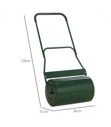 Steel Lawn Grass Roller 50L  cm-Green