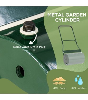 Steel Lawn Grass Roller 50L  cm-Green
