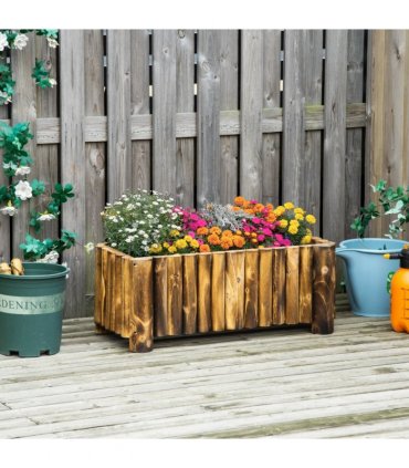 Fir Plant Pot Raised Flower Bed Wooden Planter 4 Feet 78Lx 35Wx30H cm