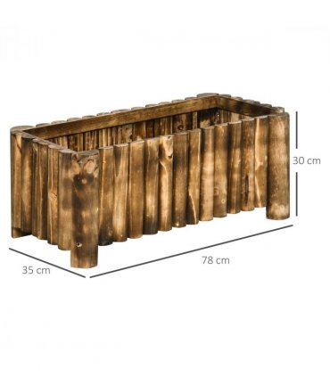 Fir Plant Pot Raised Flower Bed Wooden Planter 4 Feet 78Lx 35Wx30H cm