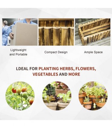 Fir Plant Pot Raised Flower Bed Wooden Planter 4 Feet 78Lx 35Wx30H cm