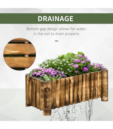 Fir Plant Pot Raised Flower Bed Wooden Planter 4 Feet 78Lx 35Wx30H cm