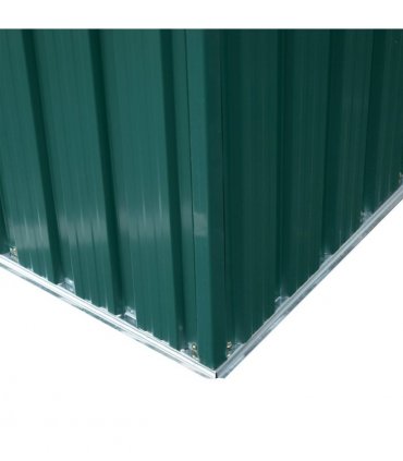 Pent Roofed Metal Shed Foundation Vent 260x133x200cm Sliding Door Green