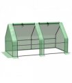 Mini Small Greenhouse Steel Frame & PE Cover & Zip Window 180x90x90cm
